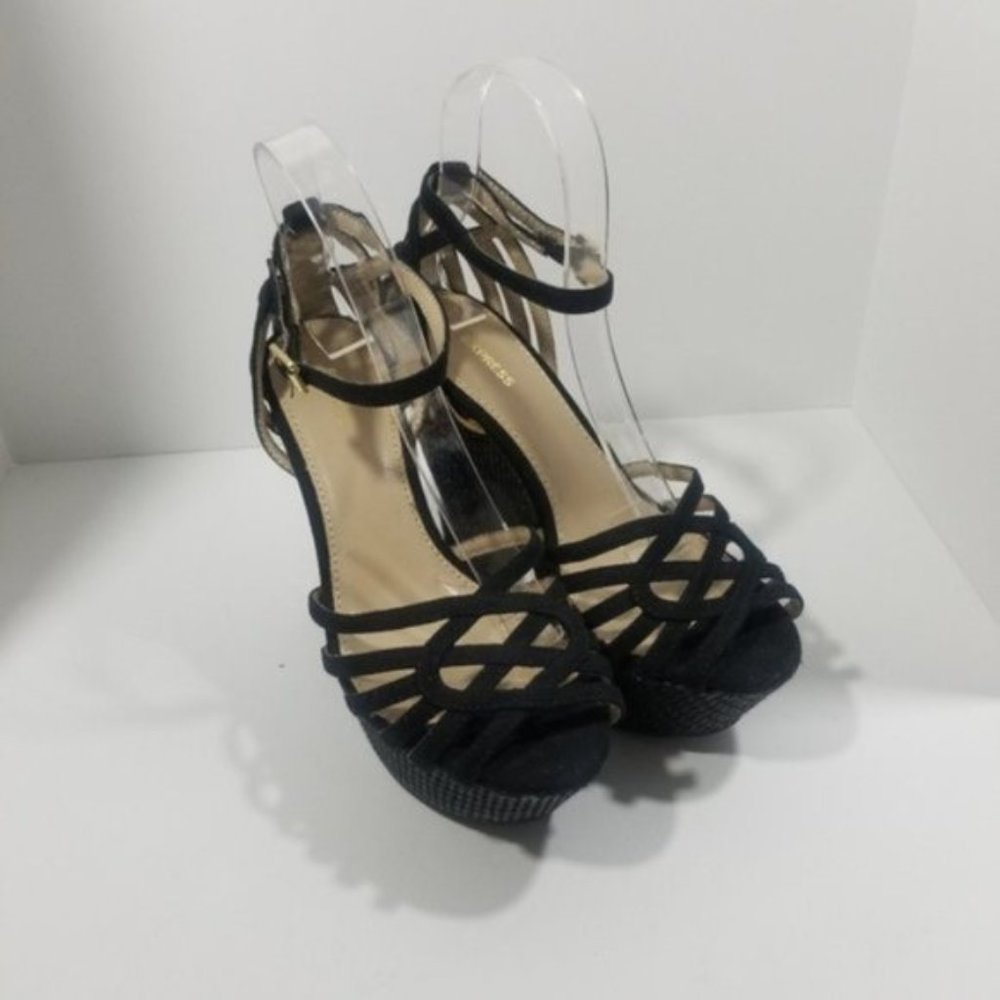 Express Black Platform Sandals Size 8